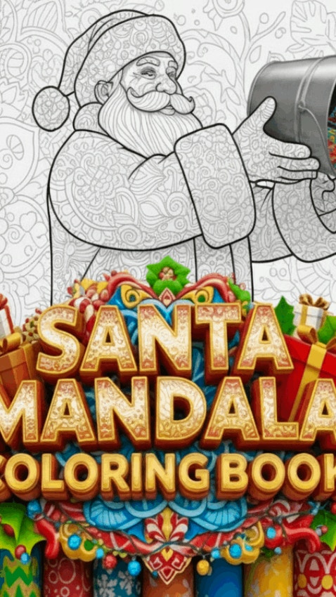 Santa Mandala Coloring Book