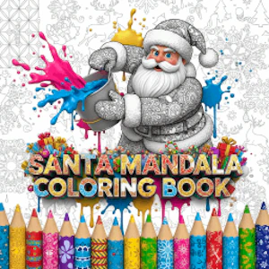 Santa Mandala Coloring Book Thumbnail