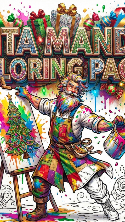 Santa Mandala Coloring Pages