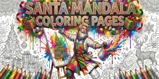 Santa Mandala Coloring Pages thumbnail