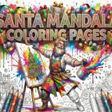 Santa Mandala Coloring Pages