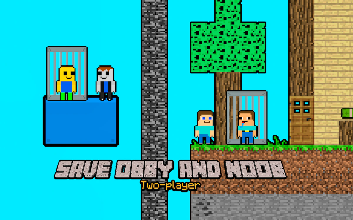 Play Save Obby and Noob Two-players — free online Two Player game