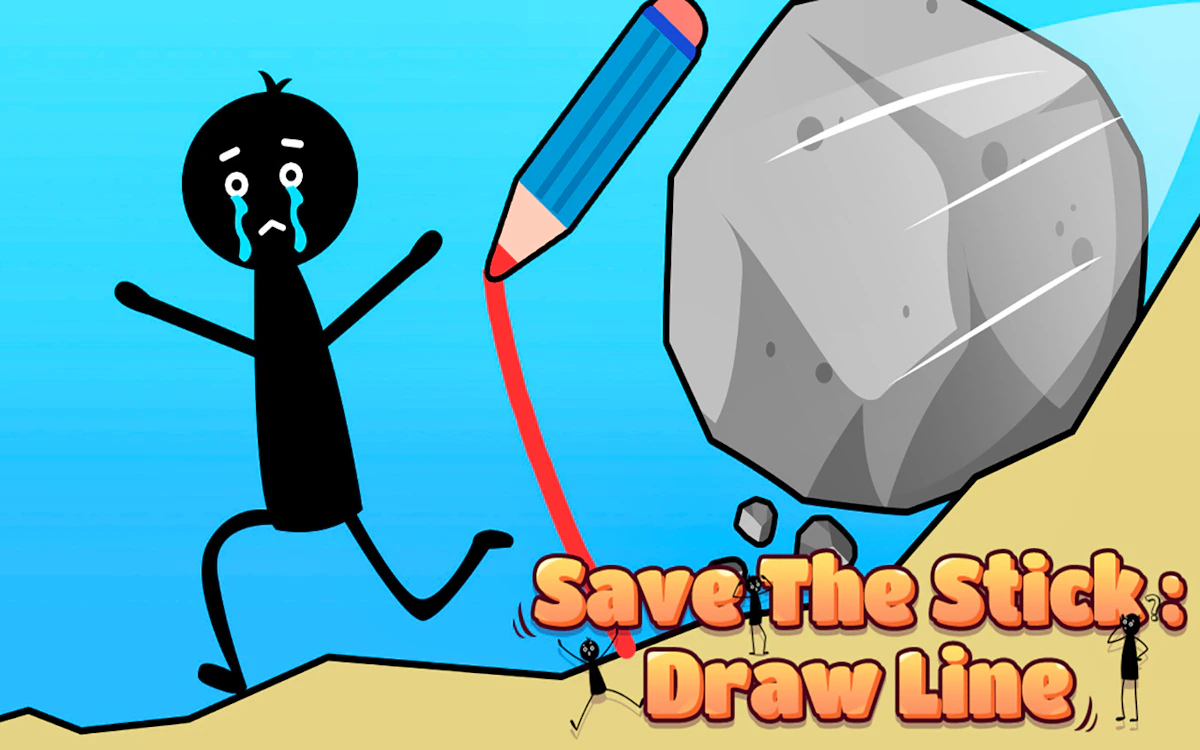 Play Save the Stick Draw Line — free online Drawing game