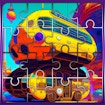 School Bus Jigsaw Block Puzzle banner