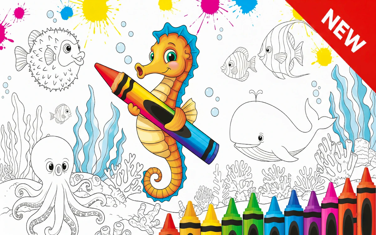 Play Sea Animal Coloring Book — free online Coloring game