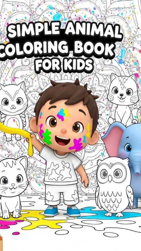 Simple Animal Coloring Book for Kids