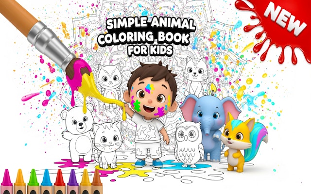 Simple Animal Coloring Book For Kids