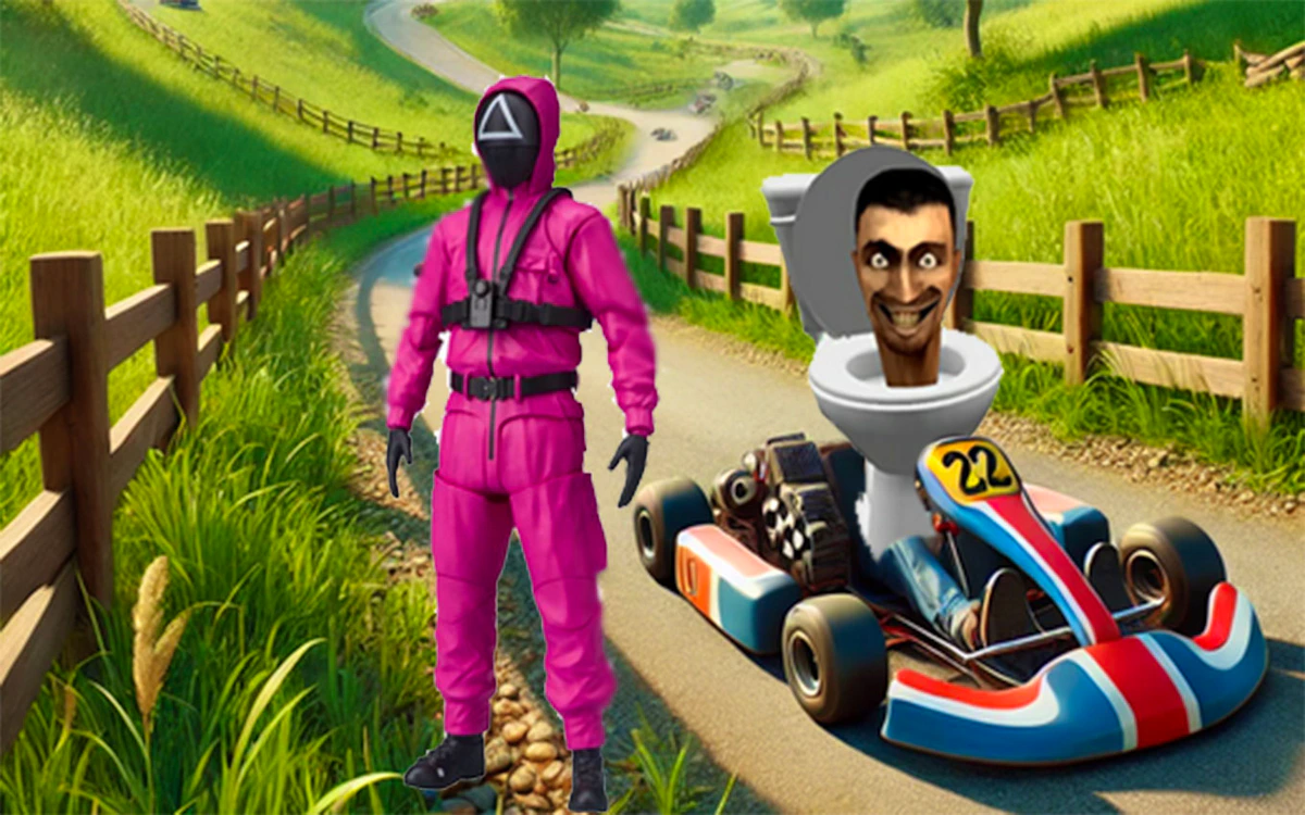 Play Skibidi Toilet Squid Game Kart Racing Online — free online Racing game
