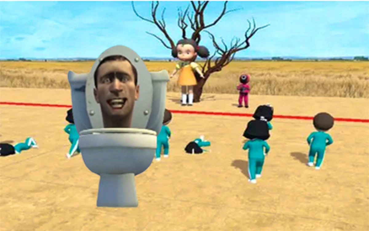 Play Skibidi Toilet Squid Game Red Light — free online Action game