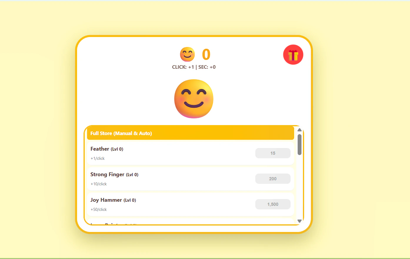Smiley Face Clicker