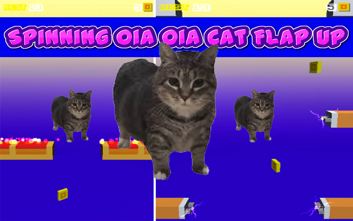 Play Spinning Oia Oia Cat Flap Up — free online Casual game
