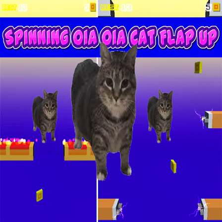 Spinning Oia Oia Cat Flap Up game thumbnail