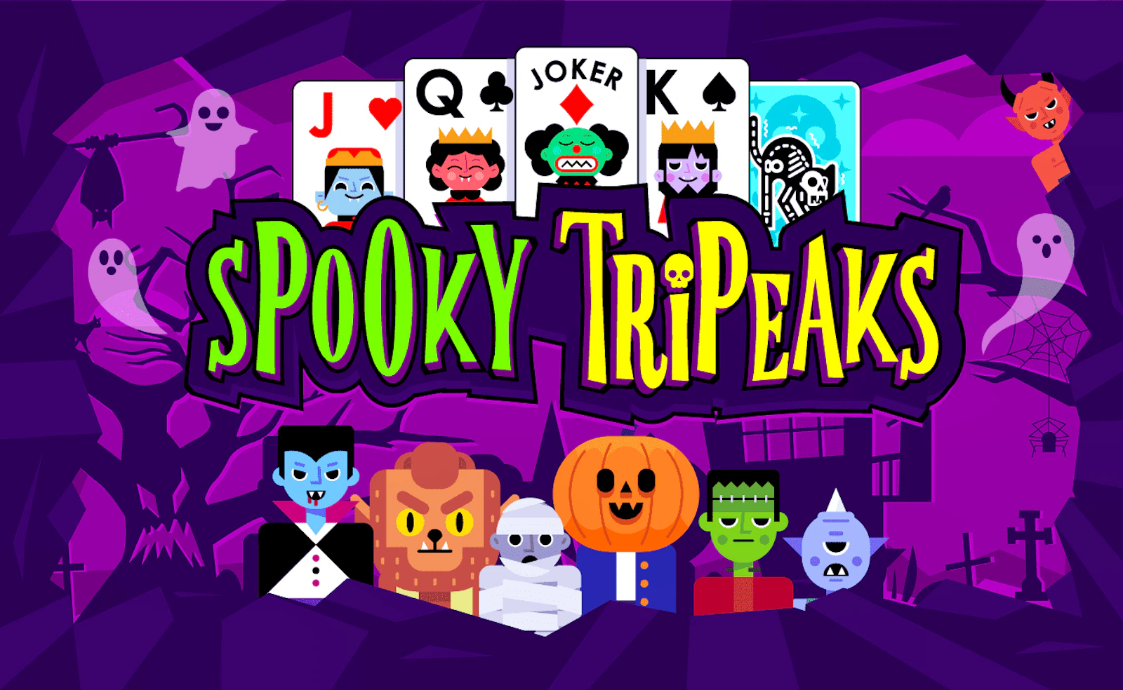 Spooky Tripeaks — free online card game on Glaze Games