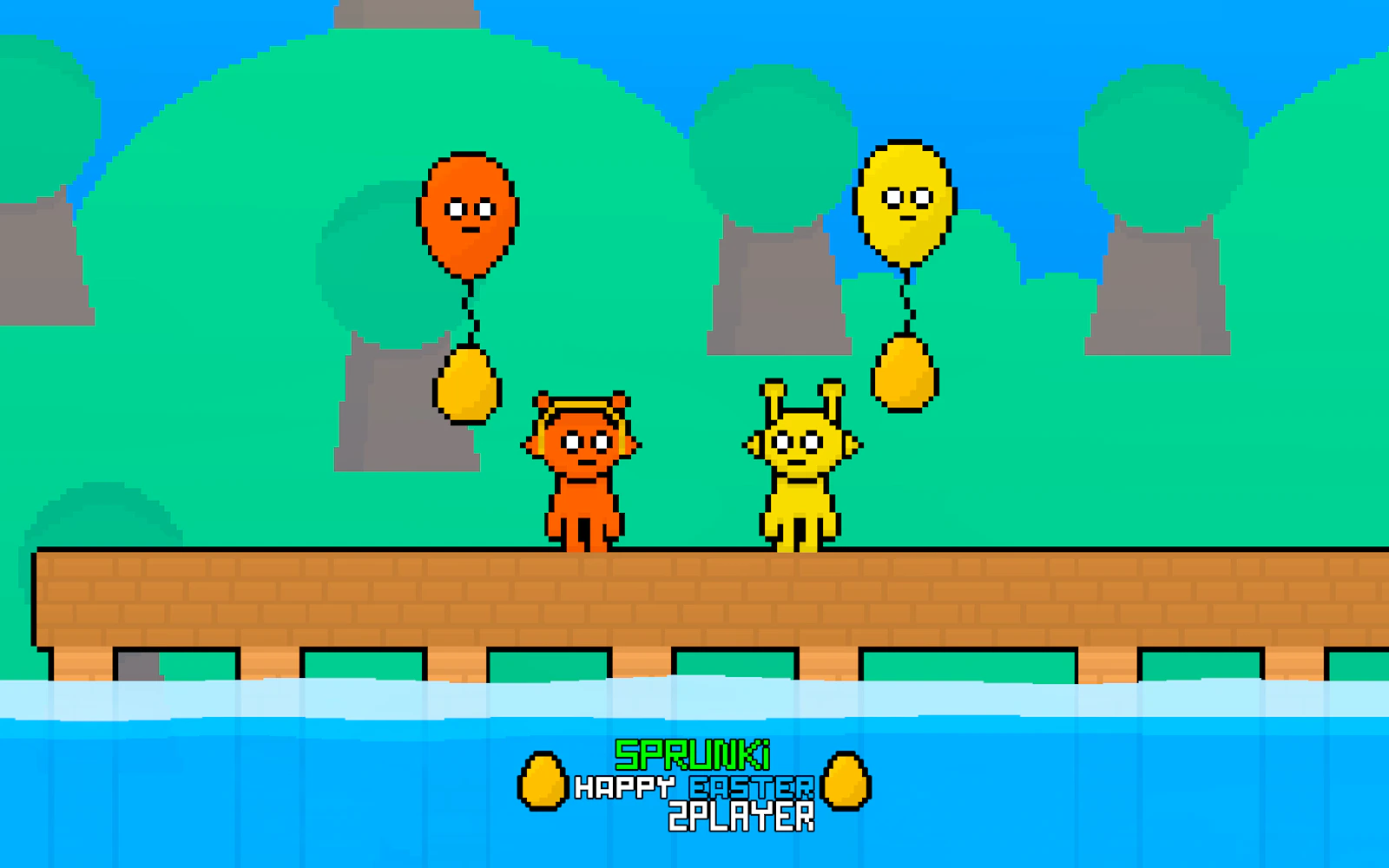 Sprunki Happy Easter 2Player — free online two player game on Glaze Games