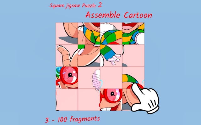 Square Jigsaw Puzzle 2 Assemble Cartoon