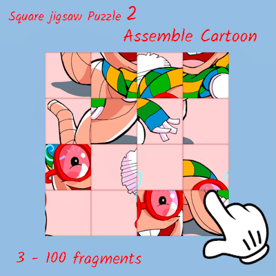 Square jigsaw Puzzle 2 - Assemble Cartoon By Gamepix