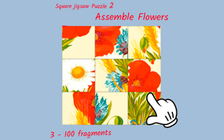 Square Jigsaw Puzzle 2 - Assemble Flowers