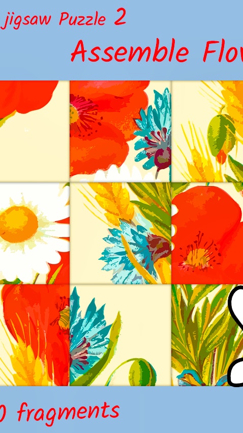 Square jigsaw Puzzle 2 - Assemble Flowers