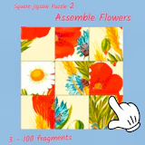 Square jigsaw Puzzle 2 - Assemble Flowers