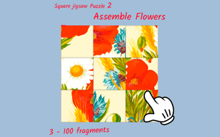 Square jigsaw Puzzle 2 - Assemble Flowers