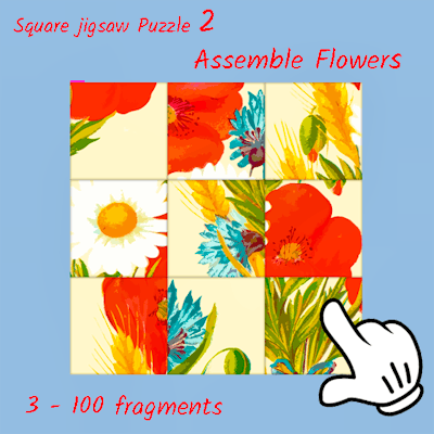 Square jigsaw Puzzle 2 - Assemble Flowers By Gamepix