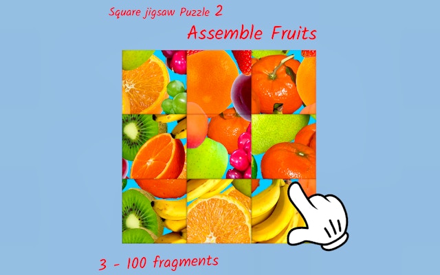 Square Jigsaw Puzzle 2 Assemble Fruits