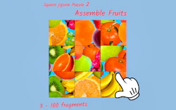 Square jigsaw Puzzle 2 - Assemble Fruits