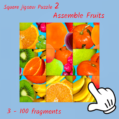 Square jigsaw Puzzle 2 - Assemble Fruits By Gamepix