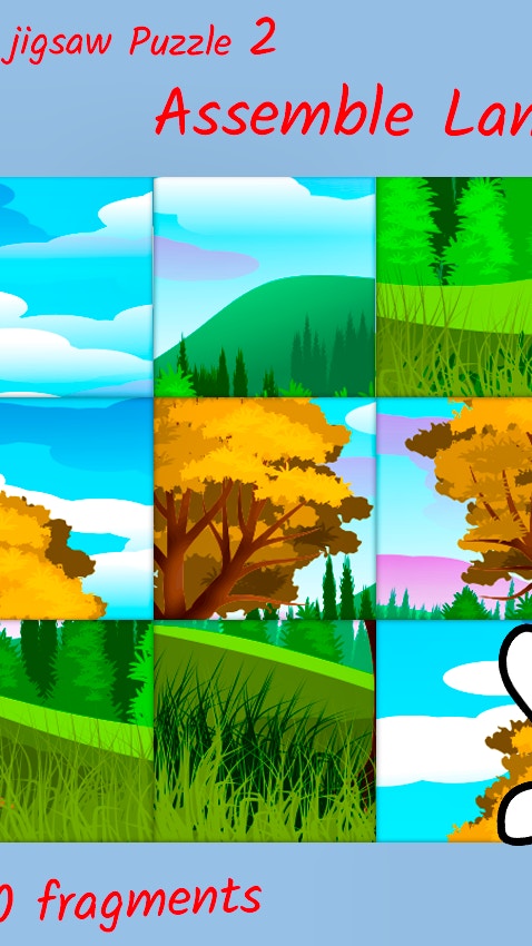 Square jigsaw Puzzle 2 - Assemble Landscape