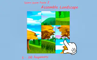 Square jigsaw Puzzle 2 - Assemble Landscape