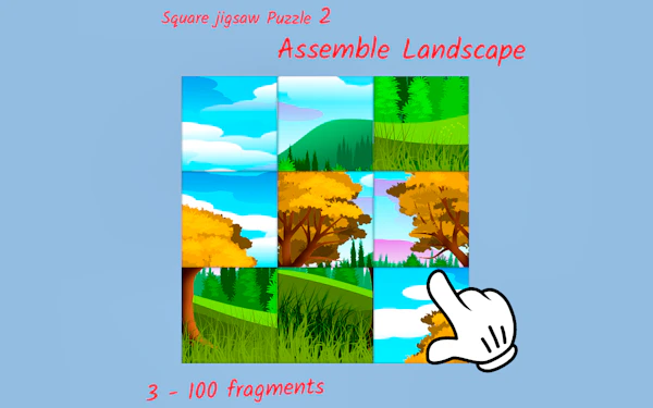 Square jigsaw Puzzle 2 – Assemble Landscape