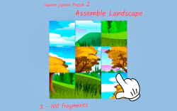 Square jigsaw Puzzle 2 - Assemble Landscape
