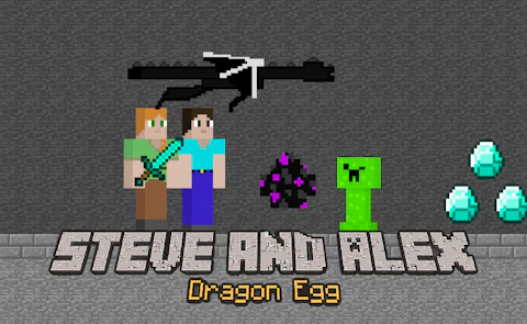 Steve and Alex Dragon Egg game artwork
