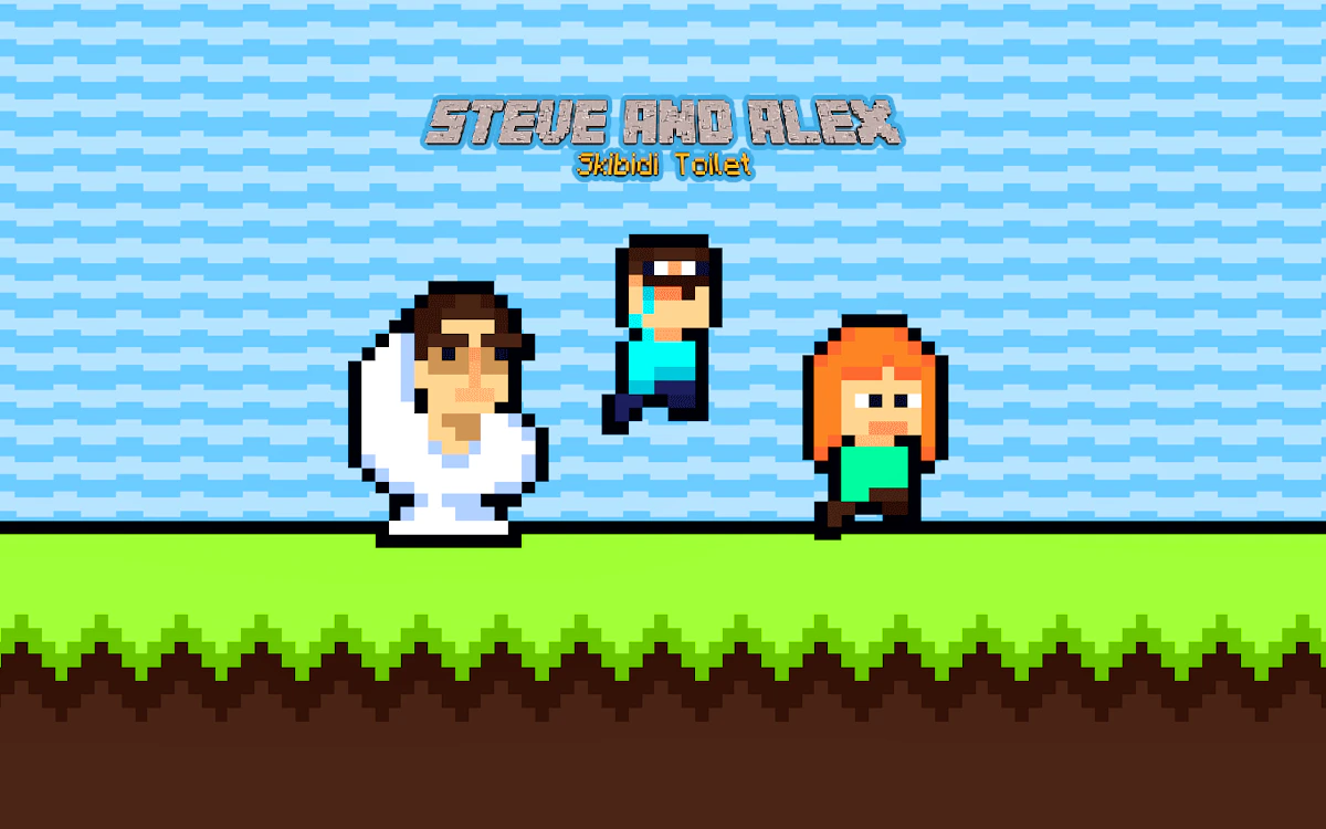Play Steve and Alex Skibidi Toilet — free online Two Player game