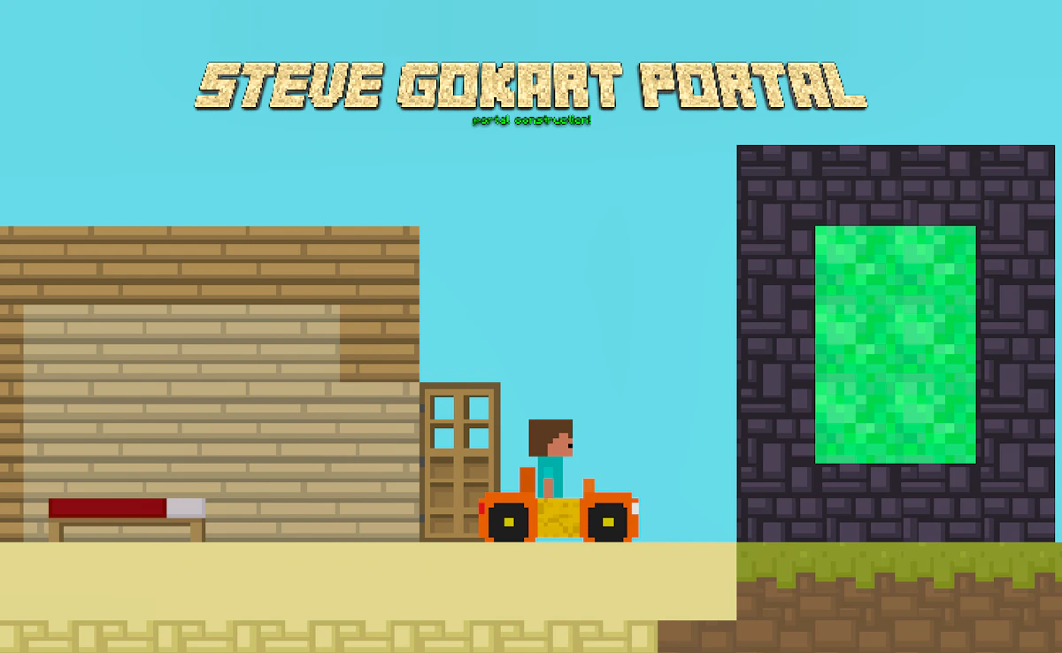 Play Steve Go Kart Portal — free online Arcade game