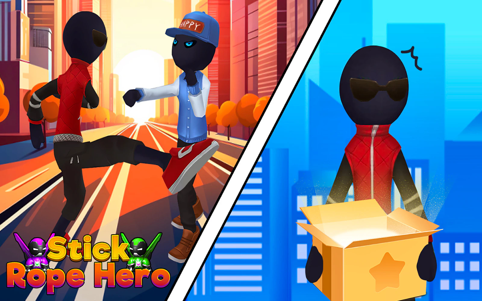 Stick Rope Hero — free online stickman game on Glaze Games