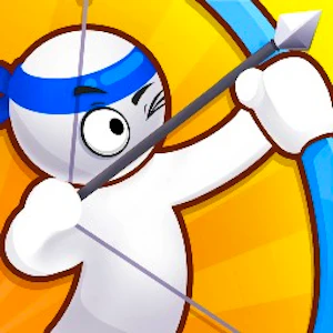 Stickman Archer Shooting Arrows at Reds Thumbnail