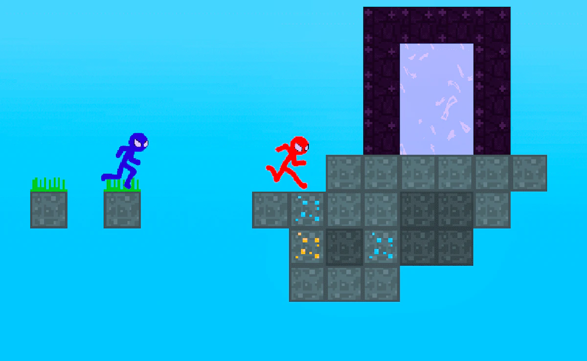 Play Stickman Blockworld Parkour 2 — free online Pixel game
