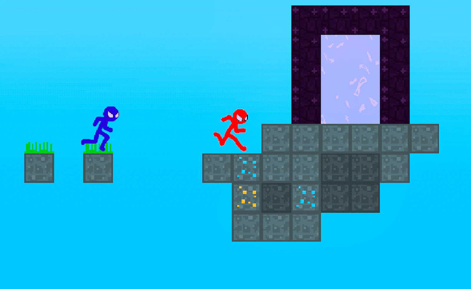Stickman Blockworld Parkour 2 — free online arcade game on Glaze Games