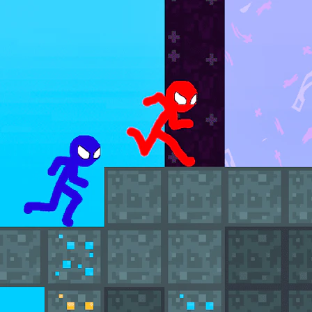 Stickman Blockworld Parkour 2 game thumbnail
