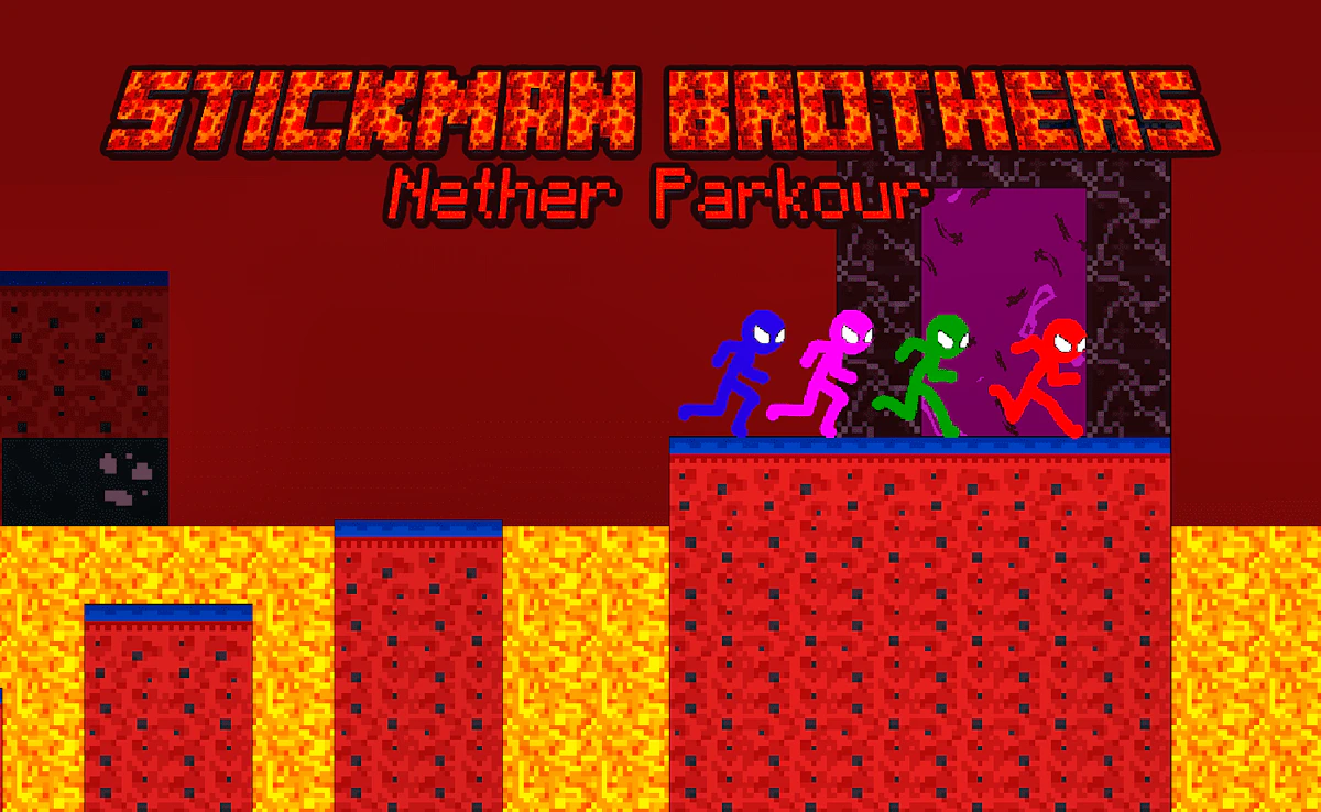 Play Stickman Brothers Nether Parkour — free online Action game