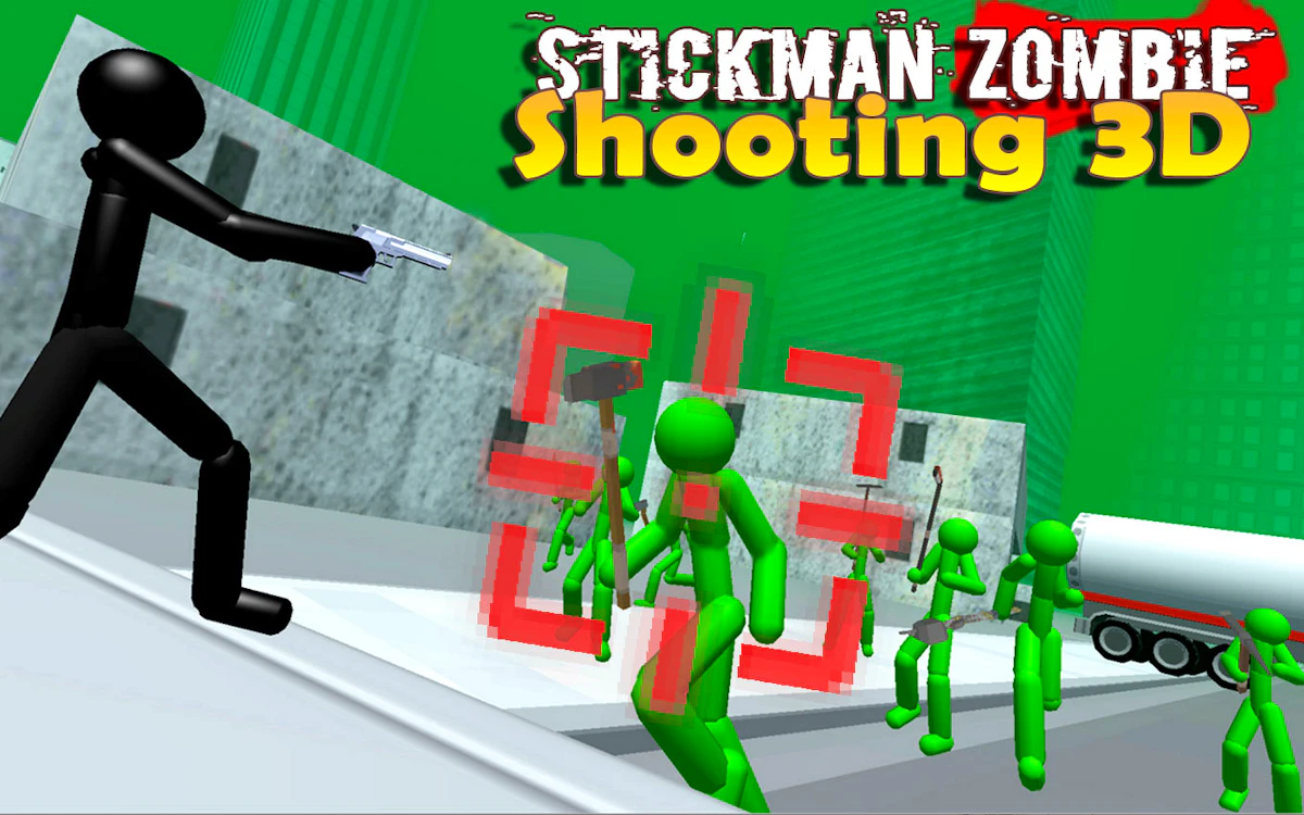 Play Stickman Zombie Shooting 3D — free online Stickman game