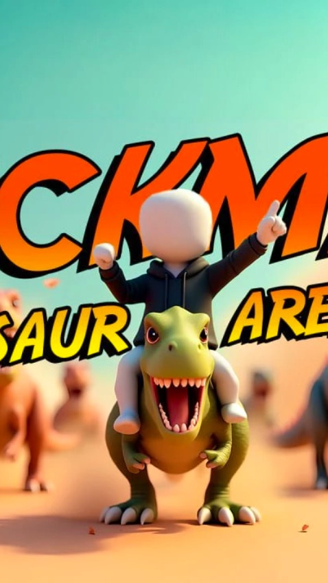 Stickman. Dinosaur arena