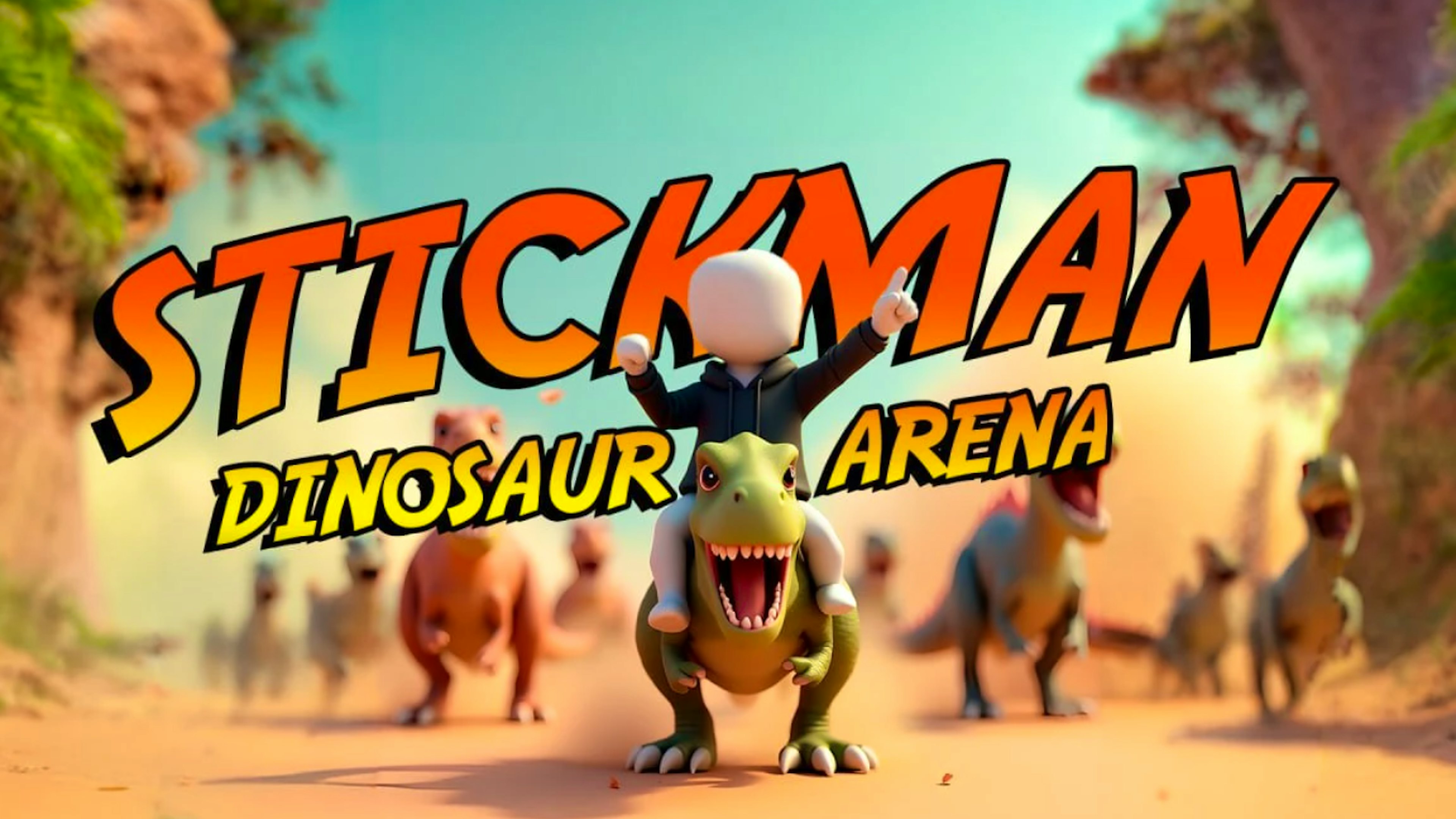 Stickman. Dinosaur arena