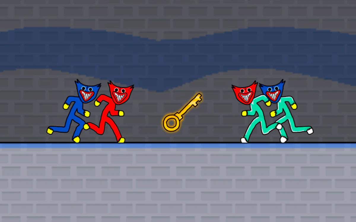 Play Stickman Huggy Party Duo — free online Two Player game