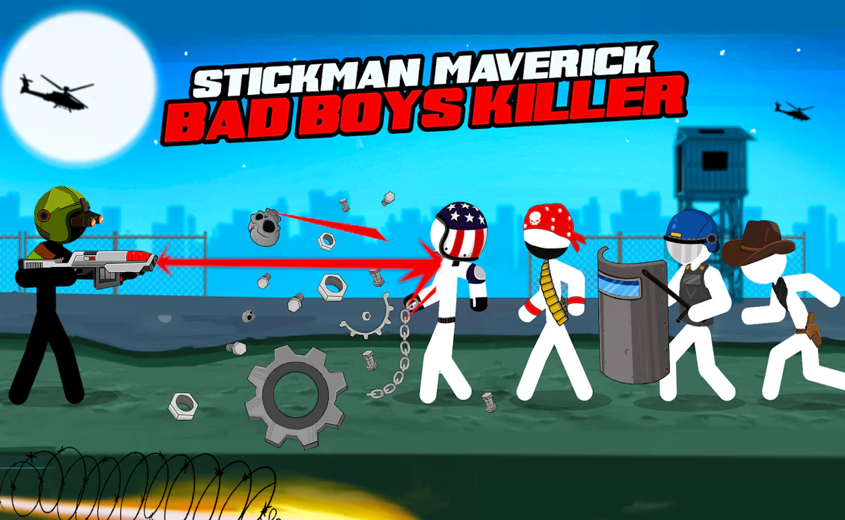 Play Stickman Maverick Bad Boys Killer — free online Shooter game