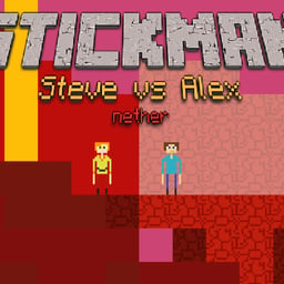 Juega gratis a Stickman Steve vs Alex Nether