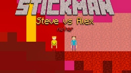 Stickman Steve vs Alex Nether