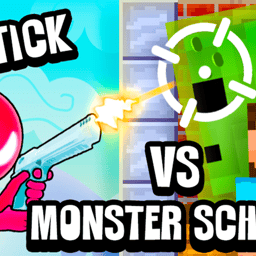 Stickman vs Monster School Online action Games on taptohit.com