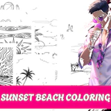 Sunset Beach Coloring